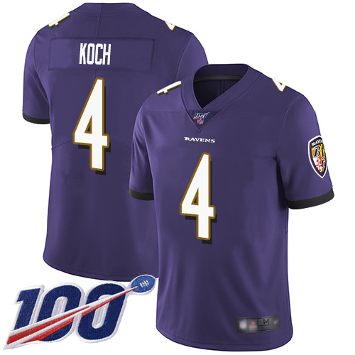 Baltimore Ravens Limited Purple Men Sam Koch Home Jersey NFL Football 4 100th Season Vapor Untouchable